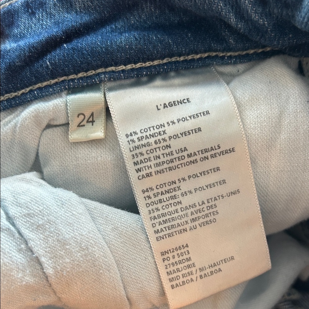 L'AGENCE Boyfriend Fit Straight Leg Jeans 24 - Picture 5 of 9